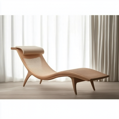Outdoor leisure lounge chair, waterproof and sun-proof, hotel rattan chair, villa courtyard, homestay, outdoor balcony rattan woven lying bed - Image 2
