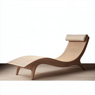 Wabi-sabi style solid wood rattan rocking chair, a modern and simple Japanese wabi-sabi style retro solid wood rattan rocking chair