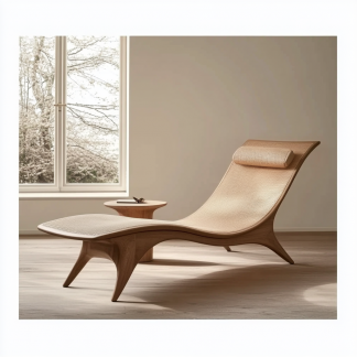 Wabi-sabi style solid wood rattan rocking chair, a modern and simple Japanese wabi-sabi style retro solid wood rattan rocking chair