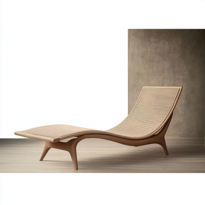 Wabi-sabi style solid wood rattan rocking chair, a modern and simple Japanese wabi-sabi style retro solid wood rattan rocking chair - Image 8