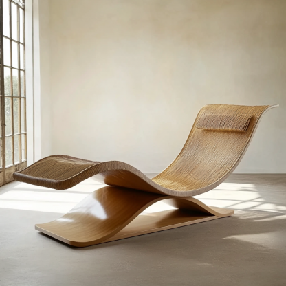 Wabi-sabi style solid wood rocking chair, armchair, cat scratch chair, single office chair, lazy chair, single chair, casual chair, black walnut - Image 9