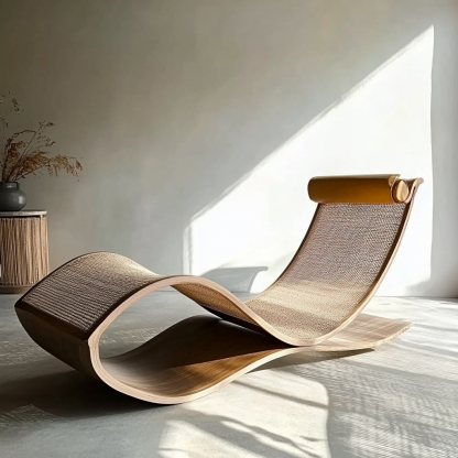 Wabi-sabi style solid wood rocking chair, armchair, cat scratch chair, single office chair, lazy chair, single chair, casual chair, black walnut - Image 8
