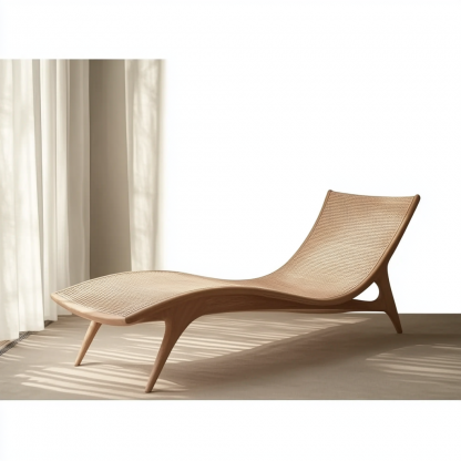 Outdoor leisure lounge chair, waterproof and sun-proof, hotel rattan chair, villa courtyard, homestay, outdoor balcony rattan woven lying bed - Image 8