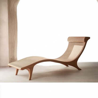 Outdoor leisure lounge chair, waterproof and sun-proof, hotel rattan chair, villa courtyard, homestay, outdoor balcony rattan woven lying bed - Image 9