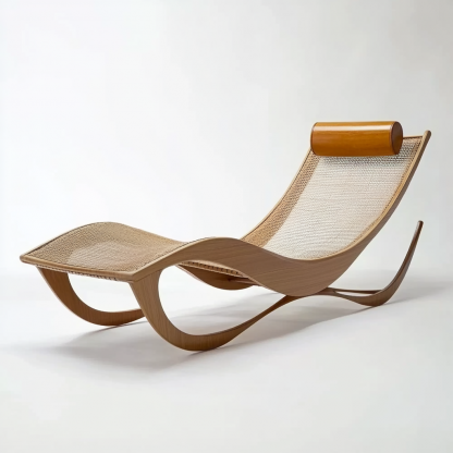 Wabi-sabi style solid wood rocking chair, armchair, cat scratch chair, single office chair, lazy chair, single chair, casual chair, black walnut - Image 4