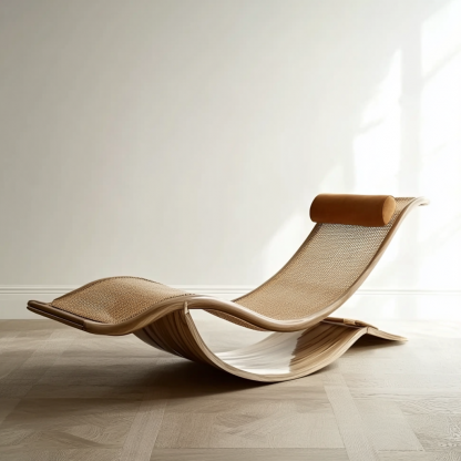 Wabi-sabi style solid wood rocking chair, armchair, cat scratch chair, single office chair, lazy chair, single chair, casual chair, black walnut - Image 3
