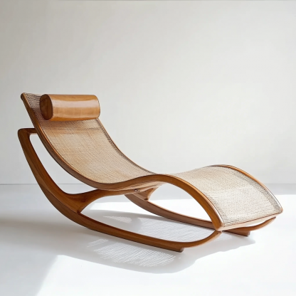 Wabi-sabi style solid wood rocking chair, armchair, cat scratch chair, single office chair, lazy chair, single chair, casual chair, black walnut - Image 2