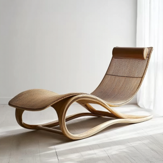 Wicker courtyard rocking chair, comfortable for the elderly to rest, neck-protecting balcony leisure lounge chair, garden nap rocking chair, suitable for all four seasons