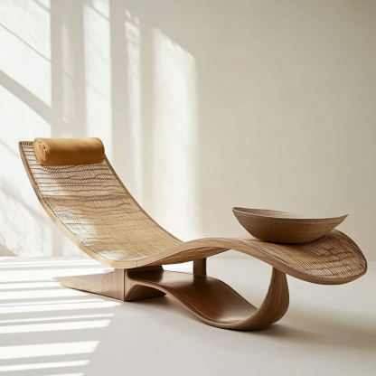 Wicker courtyard rocking chair, comfortable for the elderly to rest, neck-protecting balcony leisure lounge chair, garden nap rocking chair, suitable for all four seasons - Image 7