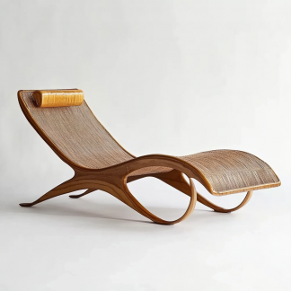 Wabi-sabi style solid wood rattan rocking chair, a modern and simple Japanese wabi-sabi style retro solid wood rattan rocking chair
