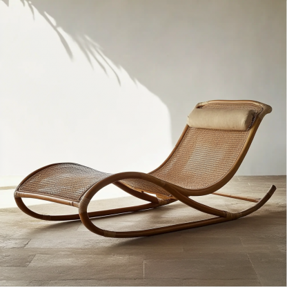 Outdoor leisure lounge chair, waterproof and sun-proof, hotel rattan chair, villa courtyard, homestay, outdoor balcony rattan woven lying bed - Image 7