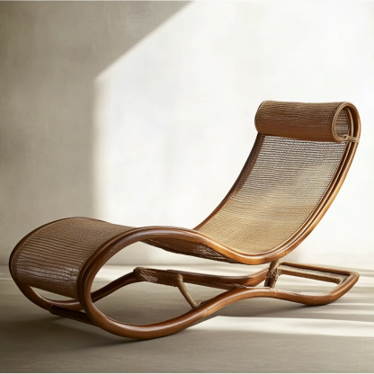 Outdoor leisure lounge chair, waterproof and sun-proof, hotel rattan chair, villa courtyard, homestay, outdoor balcony rattan woven lying bed
