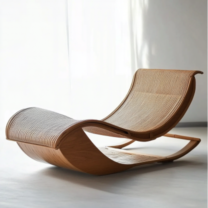 Outdoor leisure lounge chair, waterproof and sun-proof, hotel rattan chair, villa courtyard, homestay, outdoor balcony rattan woven lying bed - Image 9