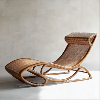 Outdoor leisure lounge chair, waterproof and sun-proof, hotel rattan chair, villa courtyard, homestay, outdoor balcony rattan woven lying bed