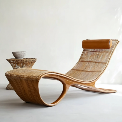 Solid wood rocking chair, balcony home leisure lounge chair, large single chair, lazy person's nap chair, redwood leisure chair - Image 9