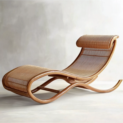 Outdoor leisure lounge chair, outdoor villa hotel swimming pool beach rattan lounge chair, designer homestay bed - Image 9