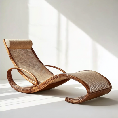 Outdoor leisure lounge chair, outdoor villa hotel swimming pool beach rattan lounge chair, designer homestay bed - Image 8