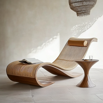 Outdoor leisure lounge chair, waterproof and sun-proof, hotel rattan chair, villa courtyard, homestay, outdoor balcony rattan woven lying bed - Image 6