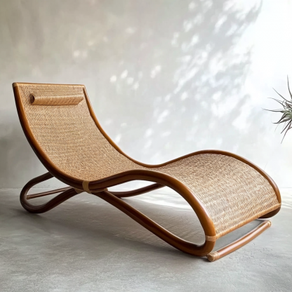 Wabi-sabi style hotel and homestay outdoor garden rattan chair Garden lounge chair Homestay lounge chair designer model - Image 7