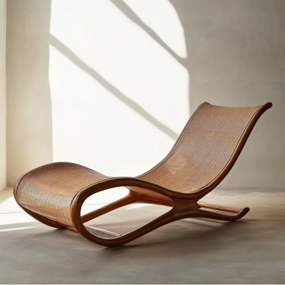 Wabi-sabi style hotel and homestay outdoor garden rattan chair Garden lounge chair Homestay lounge chair designer model - Image 7