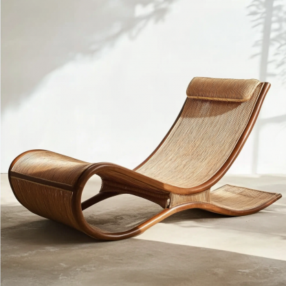 Outdoor leisure lounge chair, outdoor villa hotel swimming pool beach rattan lounge chair, designer homestay bed - Image 4