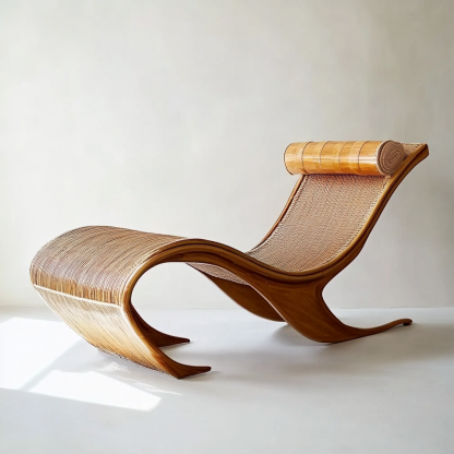 Solid wood rocking chair, balcony home leisure lounge chair, large single chair, lazy person's nap chair, redwood leisure chair - Image 6