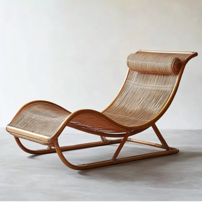 Outdoor leisure lounge chair, outdoor villa hotel swimming pool beach rattan lounge chair, designer homestay bed - Image 3