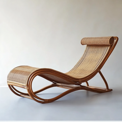 Outdoor leisure lounge chair, outdoor villa hotel swimming pool beach rattan lounge chair, designer homestay bed - Image 2