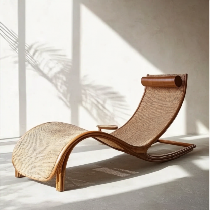 Wabi-sabi style solid wood rocking chair, armchair, cat scratch chair, single office chair, lazy chair, single chair, casual chair, black walnut - Image 7