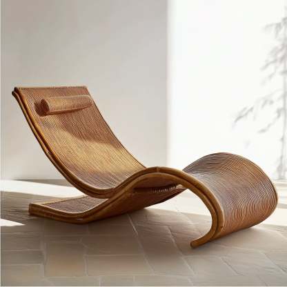 Wabi-sabi style hotel and homestay outdoor garden rattan chair Garden lounge chair Homestay lounge chair designer model - Image 5