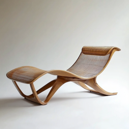 Wabi-sabi style hotel and homestay outdoor garden rattan chair Garden lounge chair Homestay lounge chair designer model - Image 3