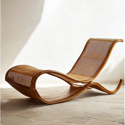 Wabi-sabi style hotel and homestay outdoor garden rattan chair Garden lounge chair Homestay lounge chair designer model - Image 4