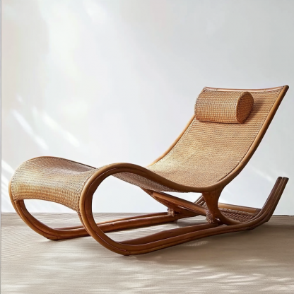 Wabi-sabi style hotel and homestay outdoor garden rattan chair Garden lounge chair Homestay lounge chair designer model - Image 3