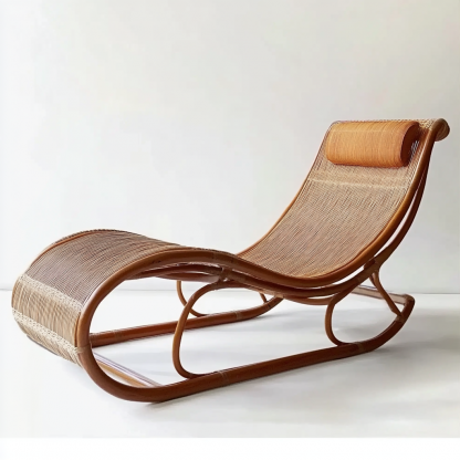 Wabi-sabi style solid wood rocking chair, armchair, cat scratch chair, single office chair, lazy chair, single chair, casual chair, black walnut - Image 2