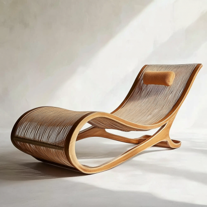 Solid wood rocking chair, balcony home leisure lounge chair, large single chair, lazy person's nap chair, redwood leisure chair - Image 5
