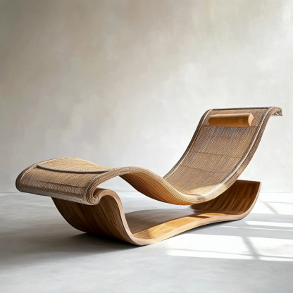 Solid wood rocking chair, balcony home leisure lounge chair, large single chair, lazy person's nap chair, redwood leisure chair - Image 4