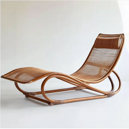 Wabi-sabi style hotel and homestay outdoor garden rattan chair Garden lounge chair Homestay lounge chair designer model - Image 8