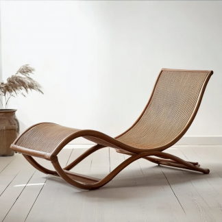 Wabi-sabi style hotel and homestay outdoor garden rattan chair Garden lounge chair Homestay lounge chair designer model