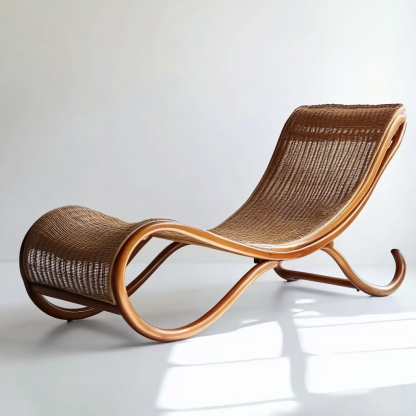Wabi-sabi style hotel and homestay outdoor garden rattan chair Garden lounge chair Homestay lounge chair designer model - Image 5