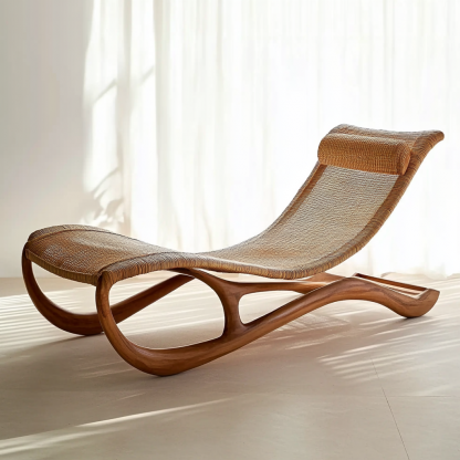 Wabi-sabi style hotel and homestay outdoor garden rattan chair Garden lounge chair Homestay lounge chair designer model - Image 2