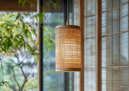 New Chinese-style Zen-inspired tea room lamp, creative and personalized three-head dining room lamp, branch lamp, bamboo woven chandelier - Image 2
