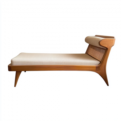 Wabi-sabi style solid wood wicker lounge chair, a modern and simple Japanese wabi-sabi style retro original solid wood wicker lounge chair - Image 8