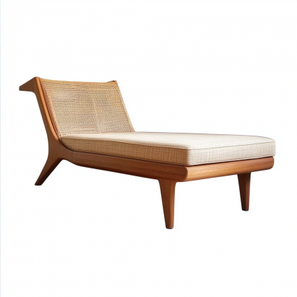 Outdoor leisure lounge chair, waterproof and sun-proof, hotel rattan chair, villa courtyard, homestay, outdoor balcony rattan woven lying bed - Image 4
