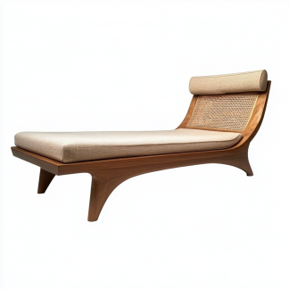 Wabi-sabi style solid wood rattan rocking chair, a modern and simple Japanese wabi-sabi style retro solid wood rattan rocking chair