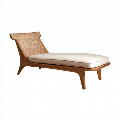 Outdoor leisure lounge chair, waterproof and sun-proof, hotel rattan chair, villa courtyard, homestay, outdoor balcony rattan woven lying bed - Image 3