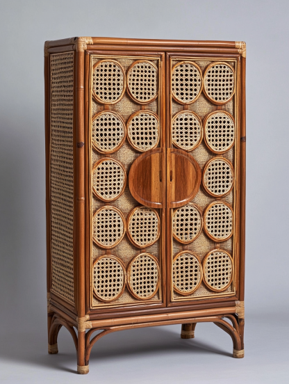 Wabi-sabi style wicker storage cabinets are new products for home foyer, dining area, solid wood homestay and light luxury entrance storage - Image 8