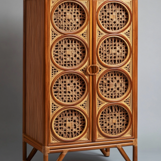 Wabi-sabi style wicker storage cabinets are new products for home foyer, dining area, solid wood homestay and light luxury entrance storage