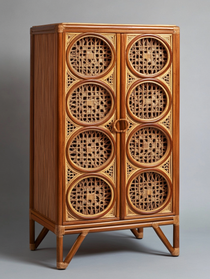 Wabi-sabi style wicker storage cabinets are new products for home foyer, dining area, solid wood homestay and light luxury entrance storage