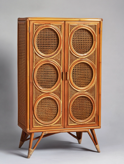Wabi-sabi style wicker storage cabinets are new products for home foyer, dining area, solid wood homestay and light luxury entrance storage - Image 5