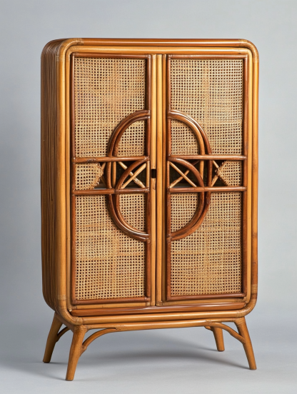 Wabi-sabi style wicker storage cabinets are new products for home foyer, dining area, solid wood homestay and light luxury entrance storage - Image 4